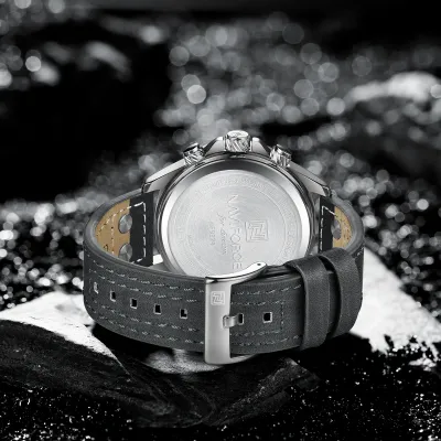 NAVIFORCE 9224 Original Brand Men's Watches LCD Digital Display Waterproof Wristwatch for Man Luminous Male Sport Quartz Clock - Silver Grey Black